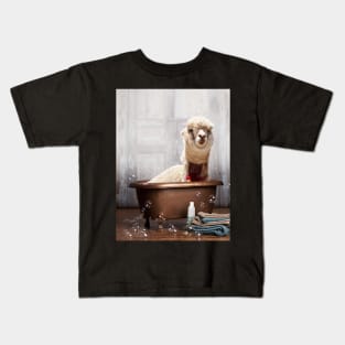 Llama in the Bathtub Kids T-Shirt